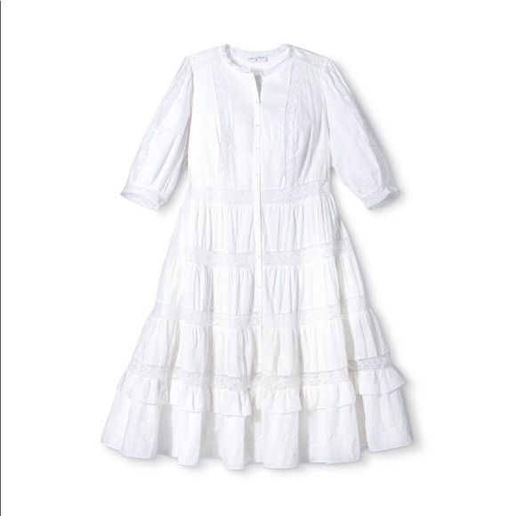 LoveShackFancy Dresses & Skirts - Loveshackfancy Phoebe Button up White Tiered Dress
